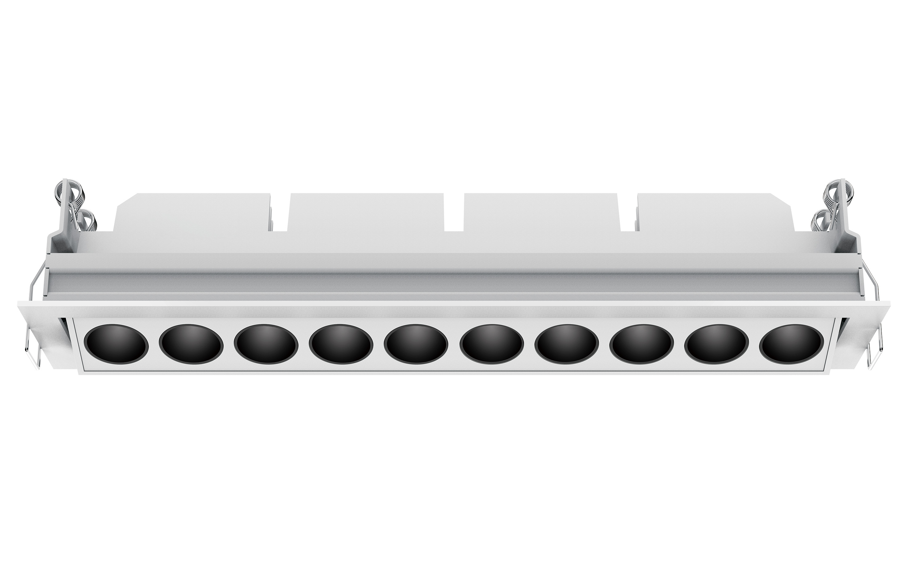 LED-Deckeneinbauleuchten für lineare, neigbare Kühlergrills